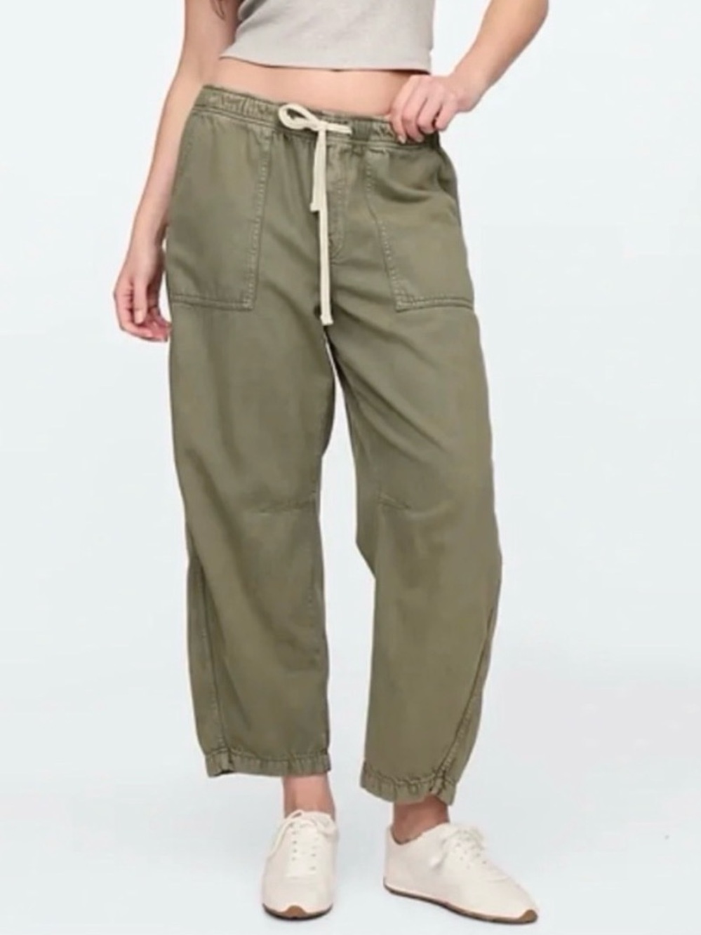 GAP Olive Green Pull-On Denim Shorts